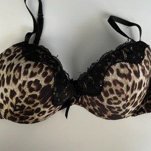 Sexy Cheetah Black Lace 34 C Bra
